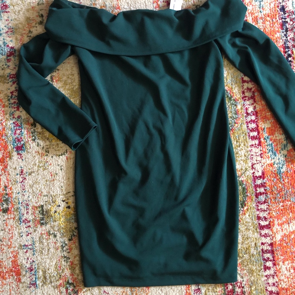 Emerald Green Off The Shoulder Dress NWT